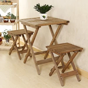 table de pique nique en bois carre
